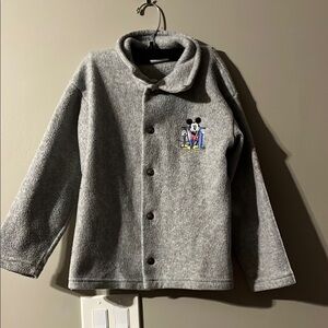 Vintage Gray Kids fleece with Embroidered Mickey Mouse Character